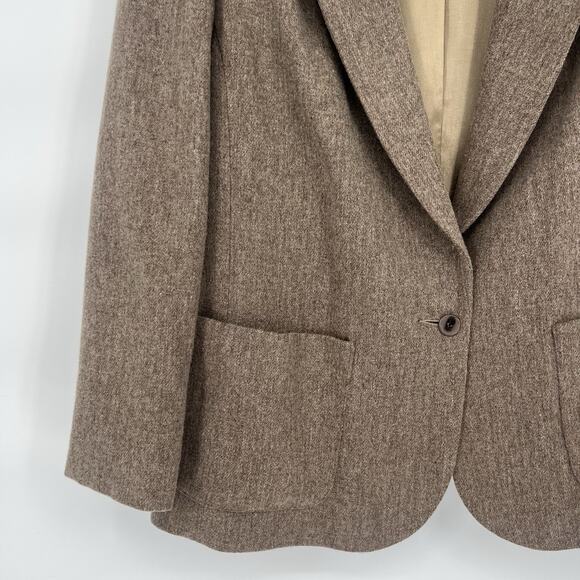 Vintage 100% Wool Blazer Womens 16W Fits US Women M/L Preppy Academia 90s - Picture 3 of 7